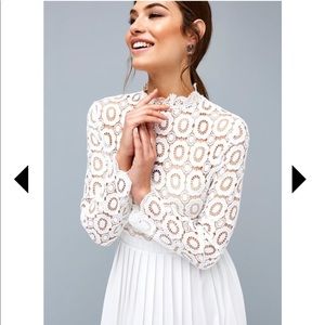 NWT Little Mistress Alice White Crochet Top Dress